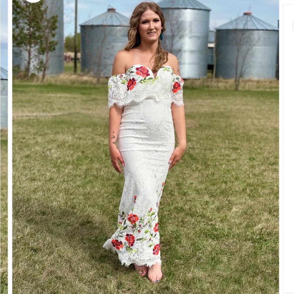 Floral Lace Off-Shoulder Dress NWT - Picture 5 of 6